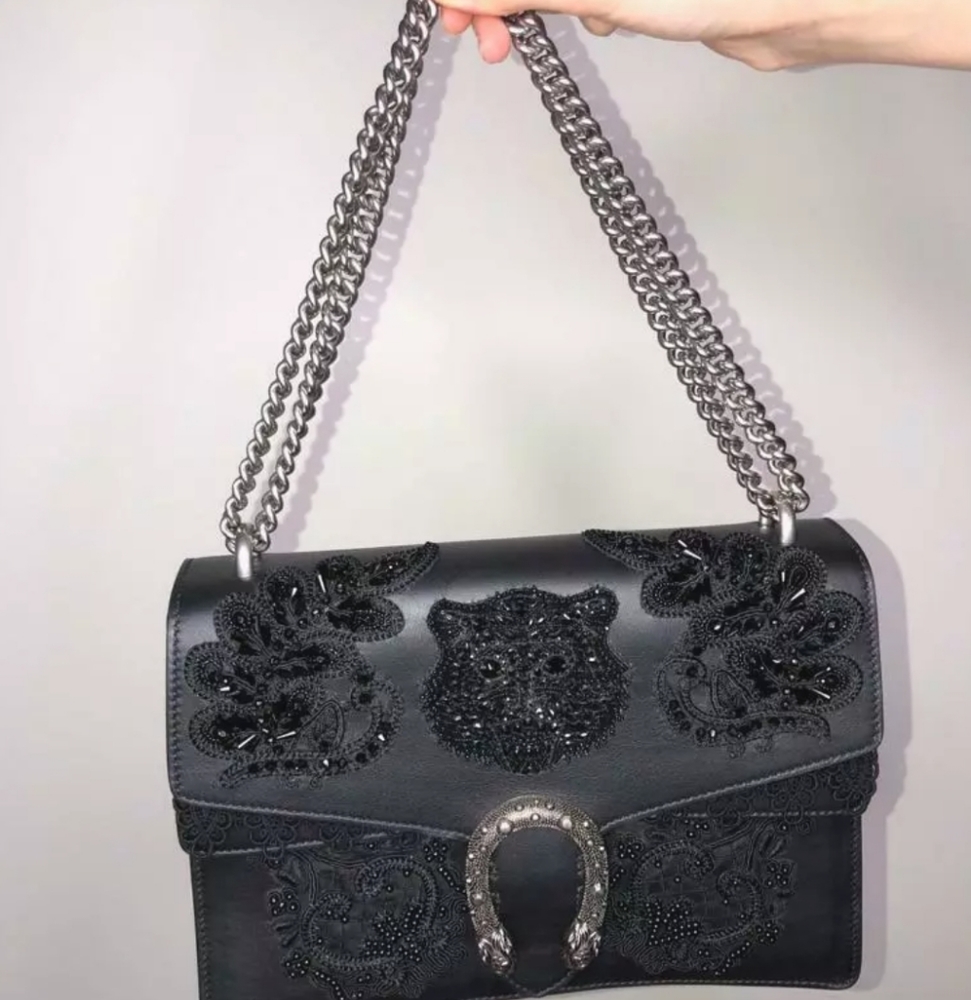 GUCCI DIONYSUS LIMITED EDITION BEYONCE BLACK LEAT - Picture 6 of 7